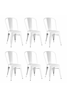 Pack de 6 Sillas Tolix - Blancas