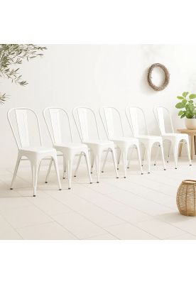 Imagen 2 del producto Pack de 6 Sillas Tolix - Blancas