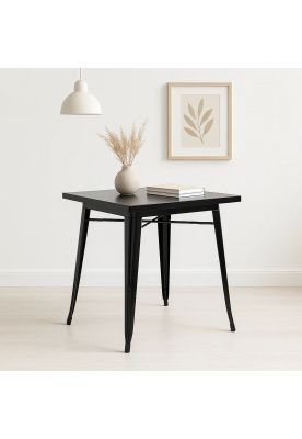 Imagen 2 del producto Mesa Tolix de Acero 80x80cm para Bar o Terraza o Restaurant - Negra