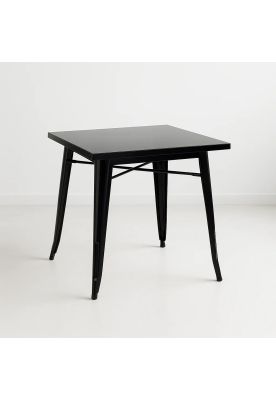 Mesa Tolix de Acero 80x80cm para Bar o Terraza o Restaurant - Negra