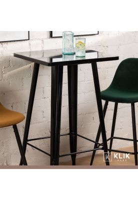 Imagen 2 del producto Mesa Tolix de bar o terraza o restaurant 105 cm de alto 60x60cm - Negra