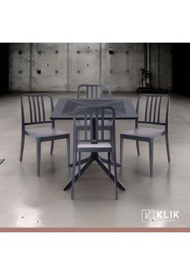 Imagen 2 del producto Mesa restaurant 80x80 Polipropileno + 4 Sillas Navy - Negra