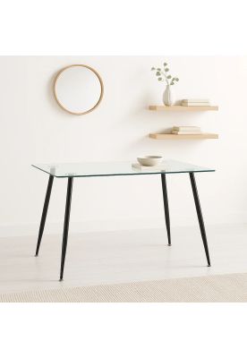 Imagen 2 del producto Mesa de Comedor Vidrio Rectangular 120x70 - Patas Oscuras