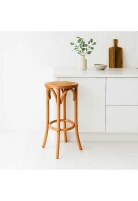 Imagen 2 del producto Banco de Diseño Retro en Madera con Asiento Trenzado