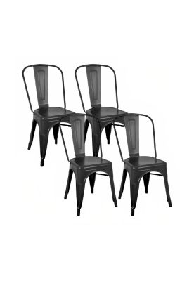 Pack de 4 Sillas Tolix Negras