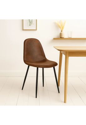 Imagen 2 del producto Pack de 2 Sillas Spoon Ecocuero vintage café oscuro