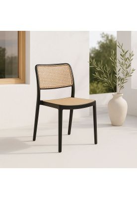 Imagen 2 del producto Silla de Restaurant o Terraza Comedor Hoffman Enrejada - Negra