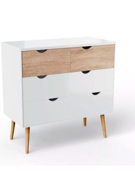 Cómoda 6 cajones blanca madera MDF