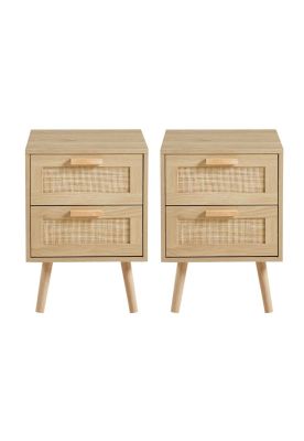 Pack de 2 Velador Eames Mesh Doble - Madera Clara