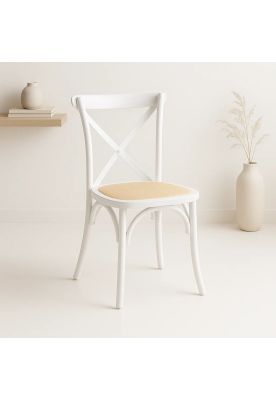 Imagen 2 del producto Silla Crossback Madera Rattan - Blanca