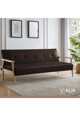 Imagen 2 del producto Futón Sofá Cama 3 cuerpos Amelia - Ecocuero Café