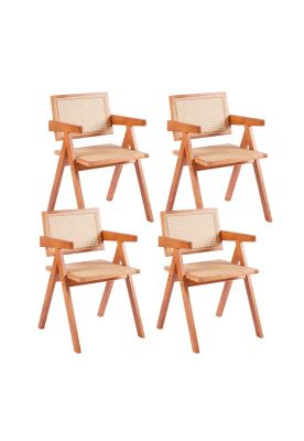 Pack de 4 sillas Chandigarh de madera - Natural