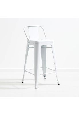 Imagen 1 del producto Taburete Tolix Acero con Respaldo - Blanco