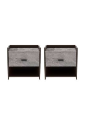 Imagen 1 del producto Pack de 2 Veladores Marmol MDF Gris