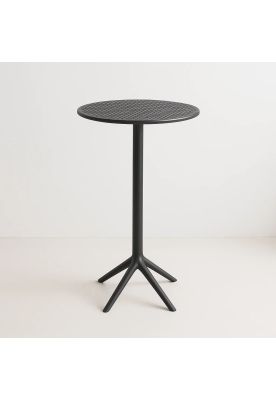 Mesa alta exterior de salón o bar polipropileno - Negra