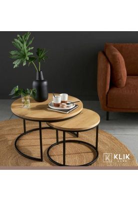 Imagen 2 del producto Juego de mesas de centro anidadas - Madera clara