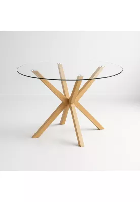Mesa de comedor redonda de vidrio Cross 120cm