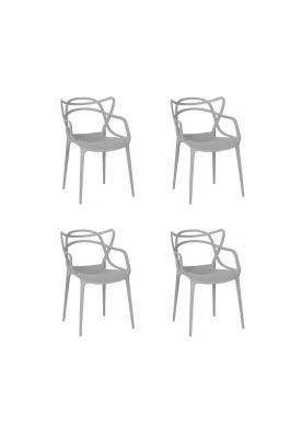 Pack de 4 sillas de terraza o comedor Master - Gris