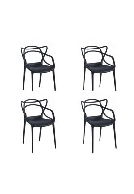 Imagen 1 del producto Pack de 4 sillas de terraza o comedor Master - Negras