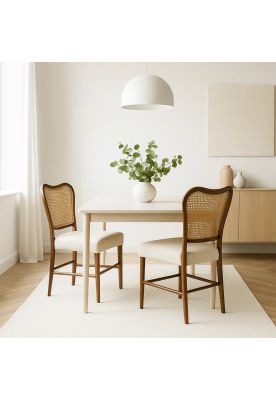 Imagen 2 del producto Pack de 2 Sillas Boho Chic con Respaldo Trenzado y Asiento Suave