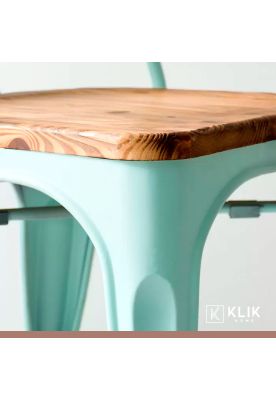 Imagen 2 del producto Silla Tolix con asiento de Madera Oscura Walnut - Menta