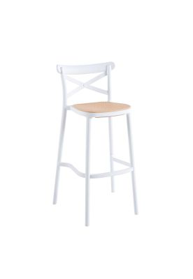 Imagen 1 del producto Taburete Crossback Danubio Piso de Bar o Terraza Exterior - Blanco