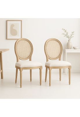 Imagen 2 del producto Pack de 2 Sillas de Comedor Madera Acolchada Luis XV