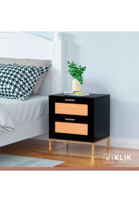 Imagen 2 del producto Pack de 2 Veladores Rattan Dark Dos Cajones