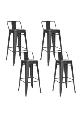Pack de 4 Taburetes Tolix de acero - Negro
