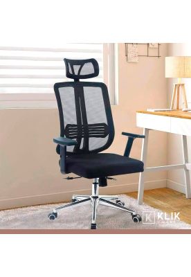 Imagen 2 del producto Silla de oficina mesh negra ejecutiva con apoyabrazos y cabeza