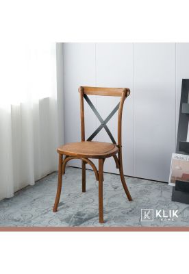 Imagen 2 del producto Pack de 4 Sillas Crossback Madera Rattan - Café Vintage