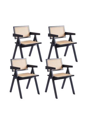 Pack de 4 sillas Chandigarh de madera - Negras