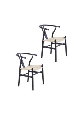 Imagen 1 del producto Pack 2 Sillas Wishbone Madera - Negra