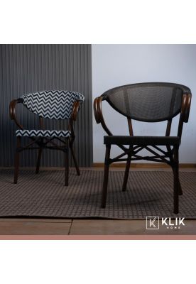 Imagen 2 del producto Pack de 4 Sillas Bistro Parisina  Textileno con reposabrazos - Café Oscuro