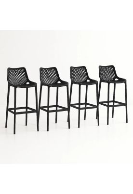 Pack de 4 Taburetes Piso de Bar Air Berlín - Negros