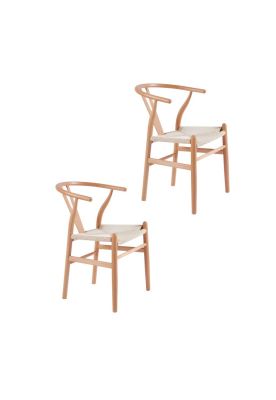 Pack 2 Sillas Wishbone Madera - Natural