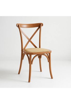 Silla Crossback Madera Rattan Natural