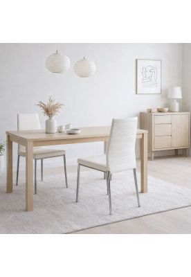 Imagen 2 del producto Pack de 2 Sillas Acolchadas Dining Liana con patas cromadas - Blancas