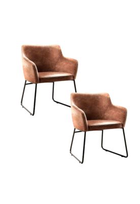 Pack de 2 Butacas Albania de Cuero Sintético con Metal Industrial