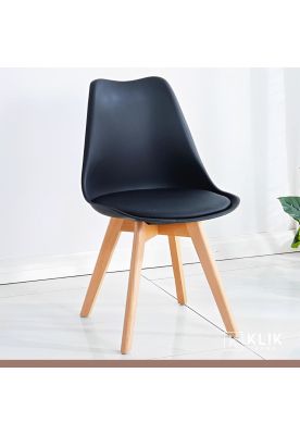 Imagen 2 del producto Pack de 4 Sillas Tulip Acolchada Negras