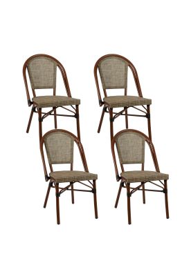 Pack de 4 Sillas Bistro Parisina Textileno - Beige