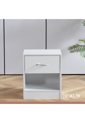 Imagen 2 del producto Velador Cajón y Espacio Almacenamiento Minimal Blanco