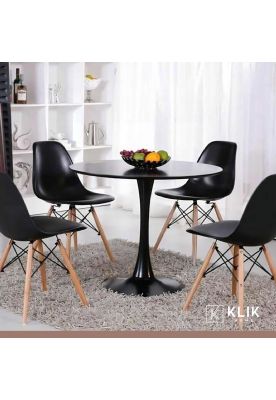 Imagen 2 del producto Comedor Mesa Tulip Negra - 4 Sillas Eames Negras