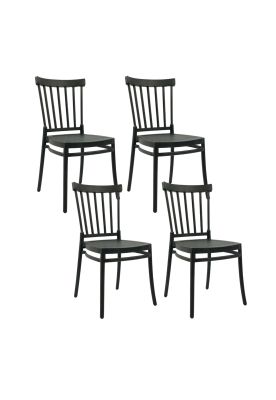 Pack de 4 Sillas Windsor Polipropileno - Negras