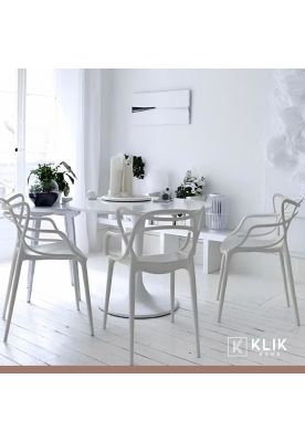 Imagen 2 del producto Comedor Mesa Tulip Blanca 80cm - 4 Sillas Master blancas