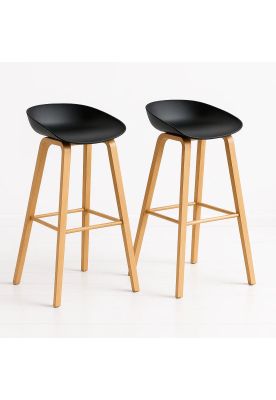 Pack de 2 Taburetes Piso Bar Nordic - Negro