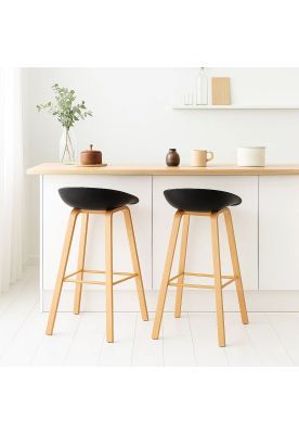 Imagen 2 del producto Pack de 2 Taburetes Piso Bar Nordic - Negro