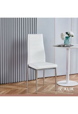 Imagen 2 del producto Pack de 4 Sillas Acolchadas Dining Liana con patas cromadas - Blancas
