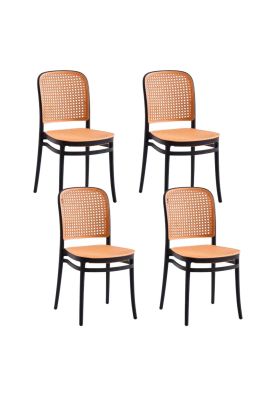 Pack de 4 Sillas Lombardía de Polipropileno - Negra