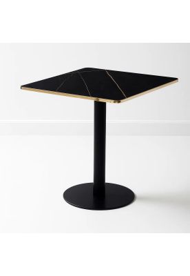 Mesa Luxor de Mdf Efecto Marmol Negro con Dorado